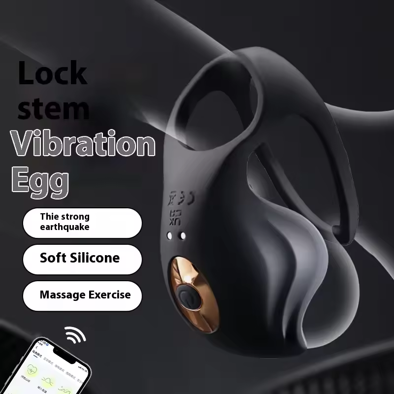 App-Steuerung Penisring Ejakulation Hodenmassage Eichel Trailer mit 10 Vibrationsmodi