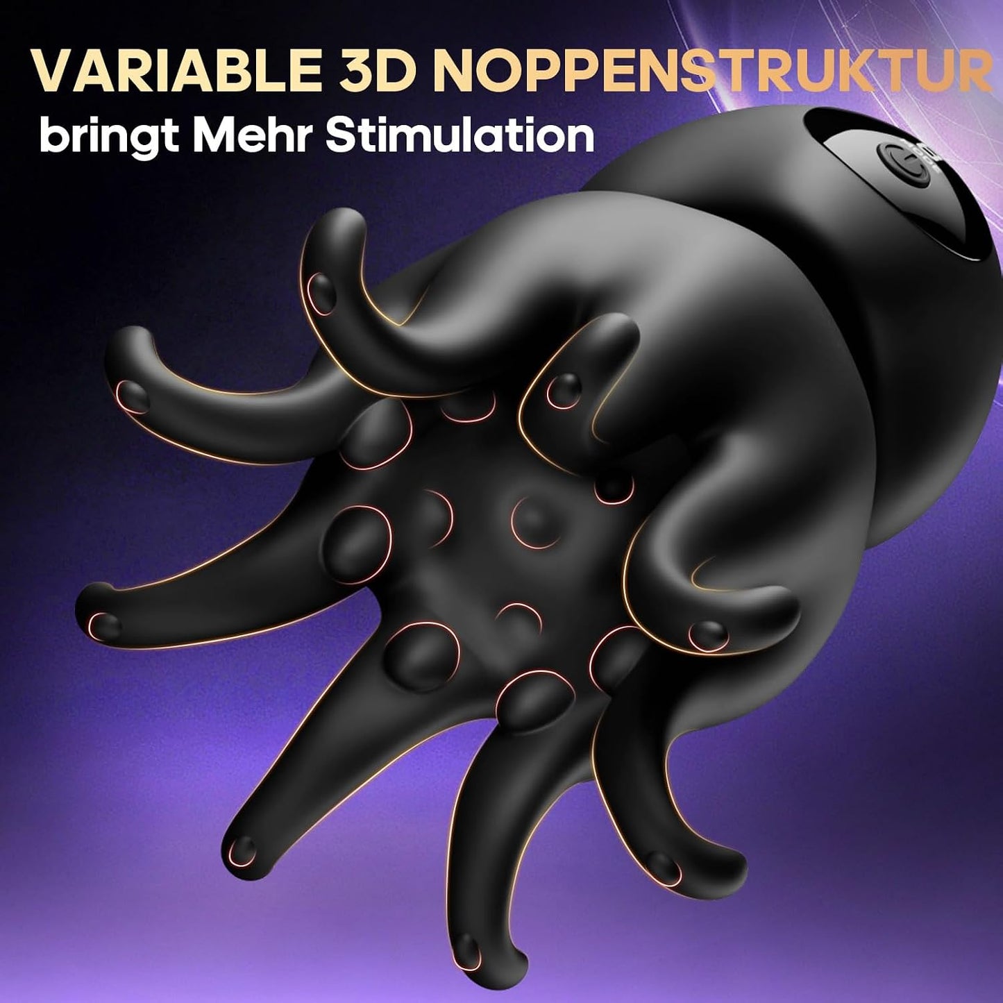 LED Display Eichel Stimulator Penistrainer Vibrator Tentakel-Masturbator mit 9 Vibration