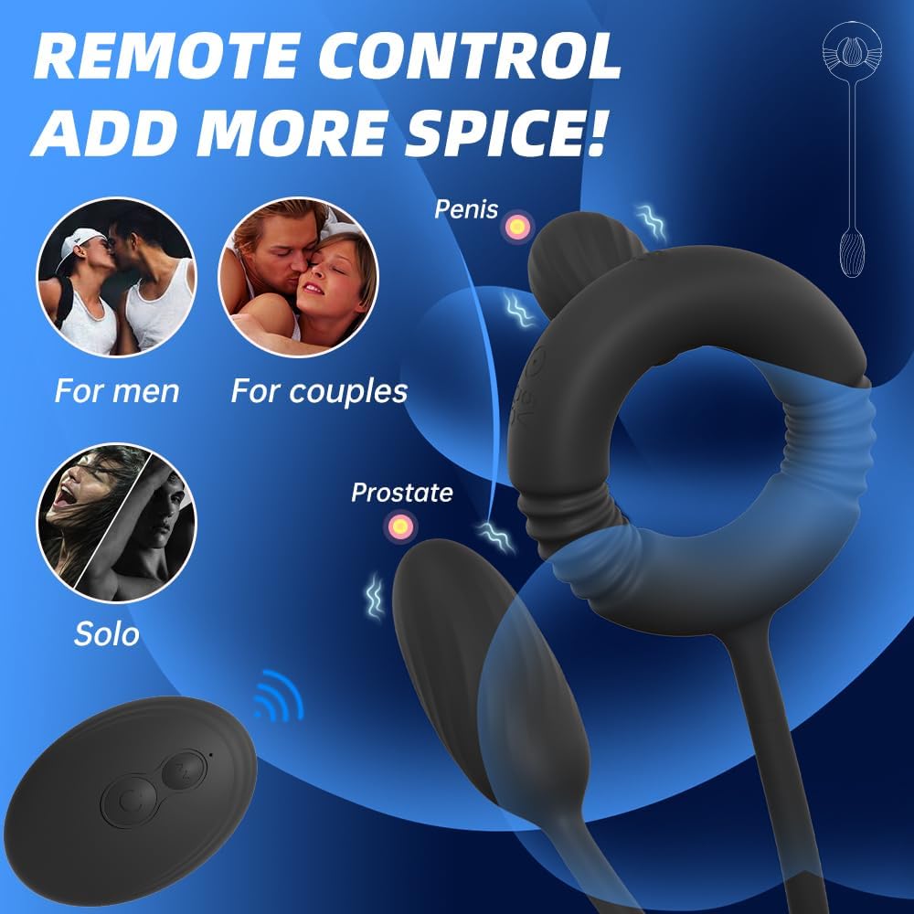 3 IN 1 Penisring Prostatamassagegerät Analvibrator Stimulator mit 10 Vibrationsmodi