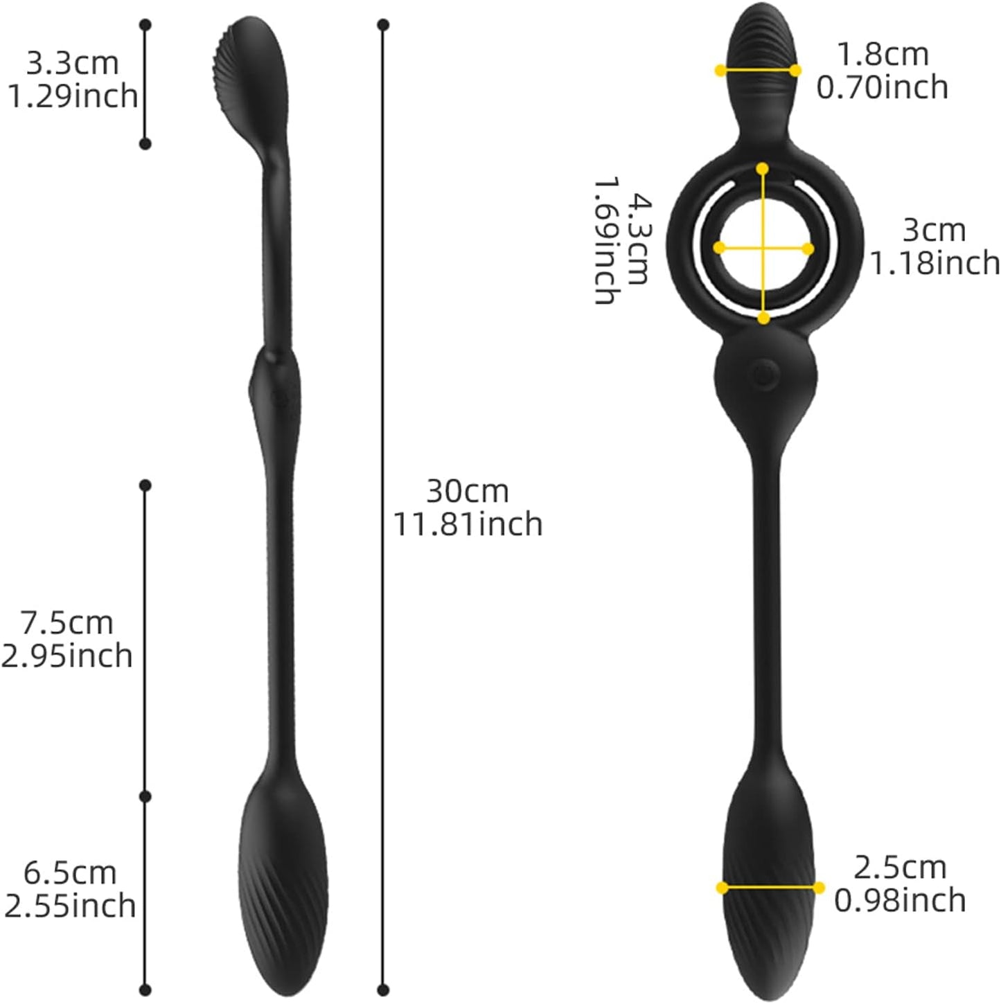 Anale vibrators met cockringen, prostaatstimulator met 10 vibratiemodi 