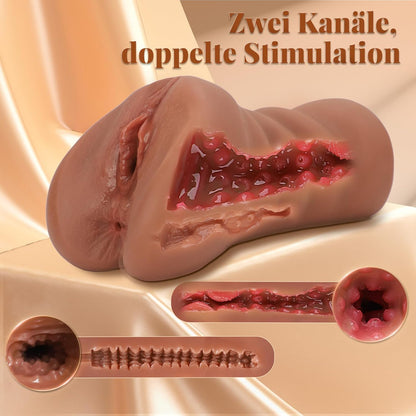 Vibrierender Realistischer Masturbator Blowjob Pocket Pussy mit 10 Vibrationsmodi