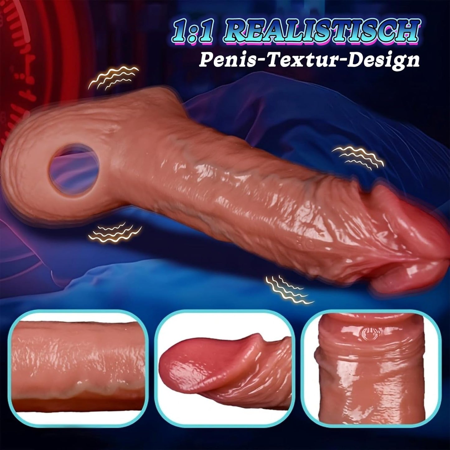 Elektrische Penishülle Vibrator Penismanschette mit 10 Vibrationsmodi & Fernbedienung