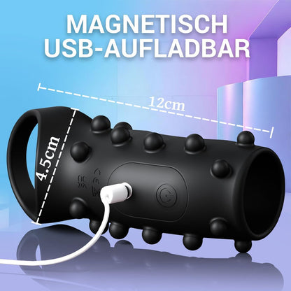 360° Weiche Perlen Reiben Penistrainer Cockring Stimulator mit 10 Vibrationsmodi