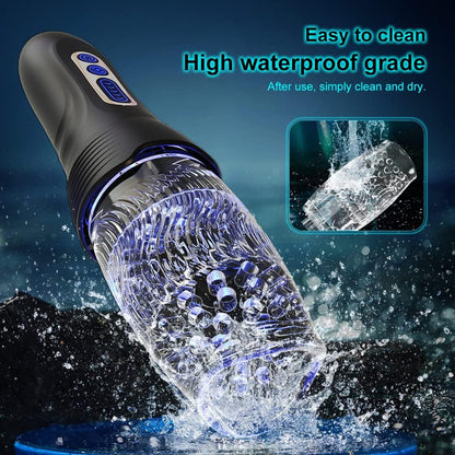 Oralsex Masturbator Penistrainer Vibrator mit 10 Vibrations und 5 Rotationsmodi