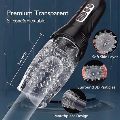 Automatische Masturbator Oral Penistrainer mit 10 Vibrationen & 5 Stoß-Rotationen