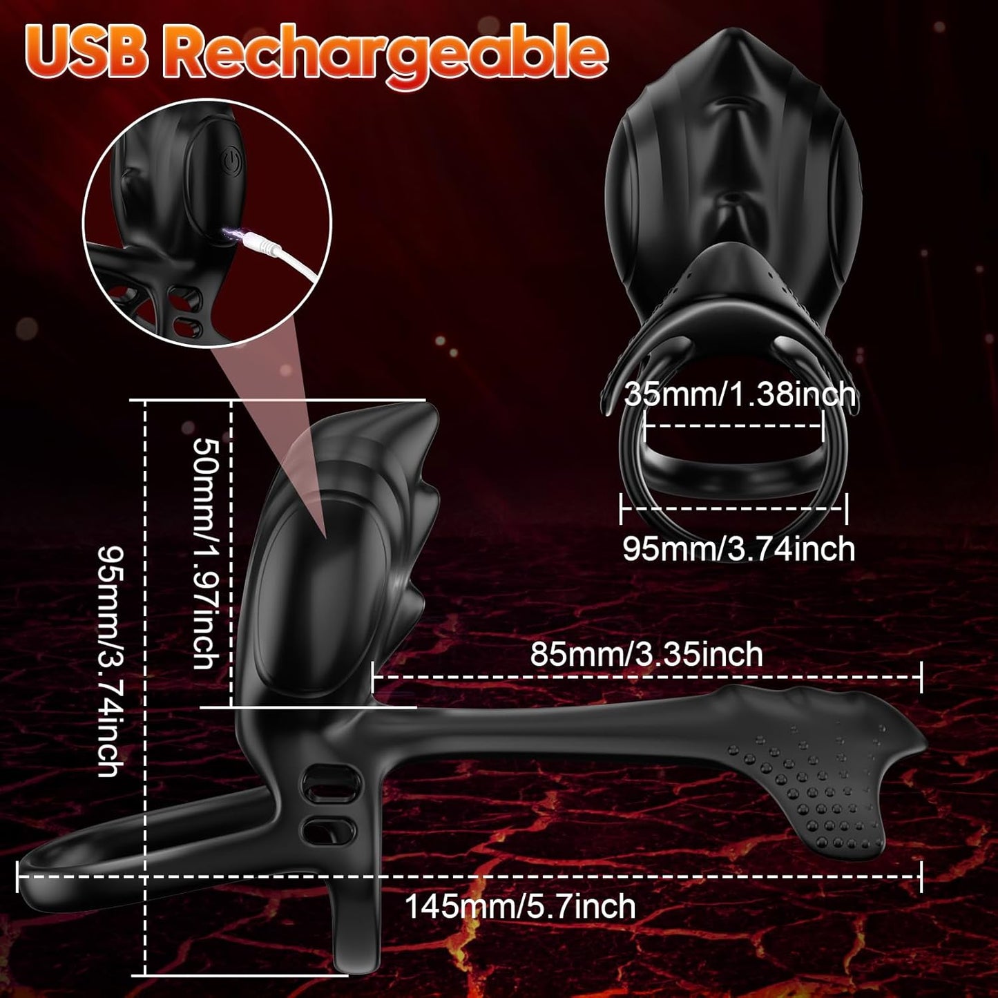 App-Steuerung Penistrainer Vibrator Cockring Stimulator mit 10 Vibrationsmodi