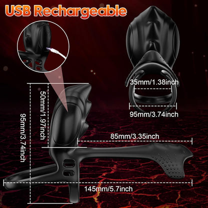 App-Steuerung Penistrainer Vibrator Cockring Stimulator mit 10 Vibrationsmodi