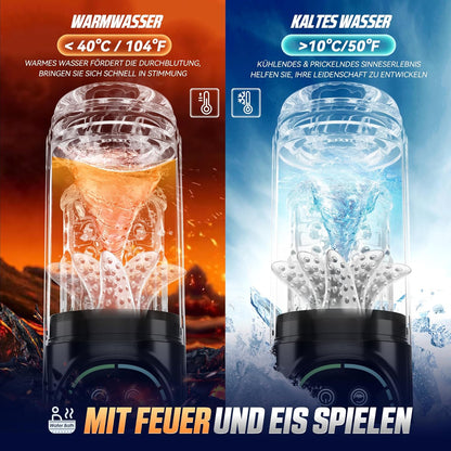 Elektrischer Masturbator Penispumpe Stroker mit 7 Teleskopfunktion & Rotierend & Saugen