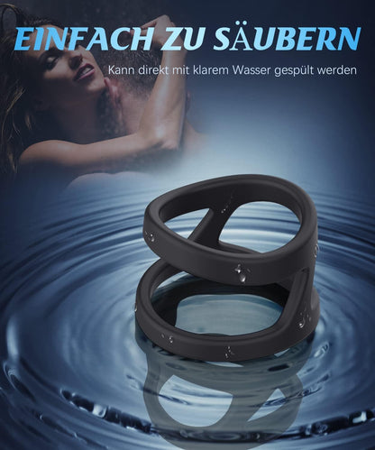 Dual Cock Penis Rings Stretchy Silicone Cock Ring for Men 