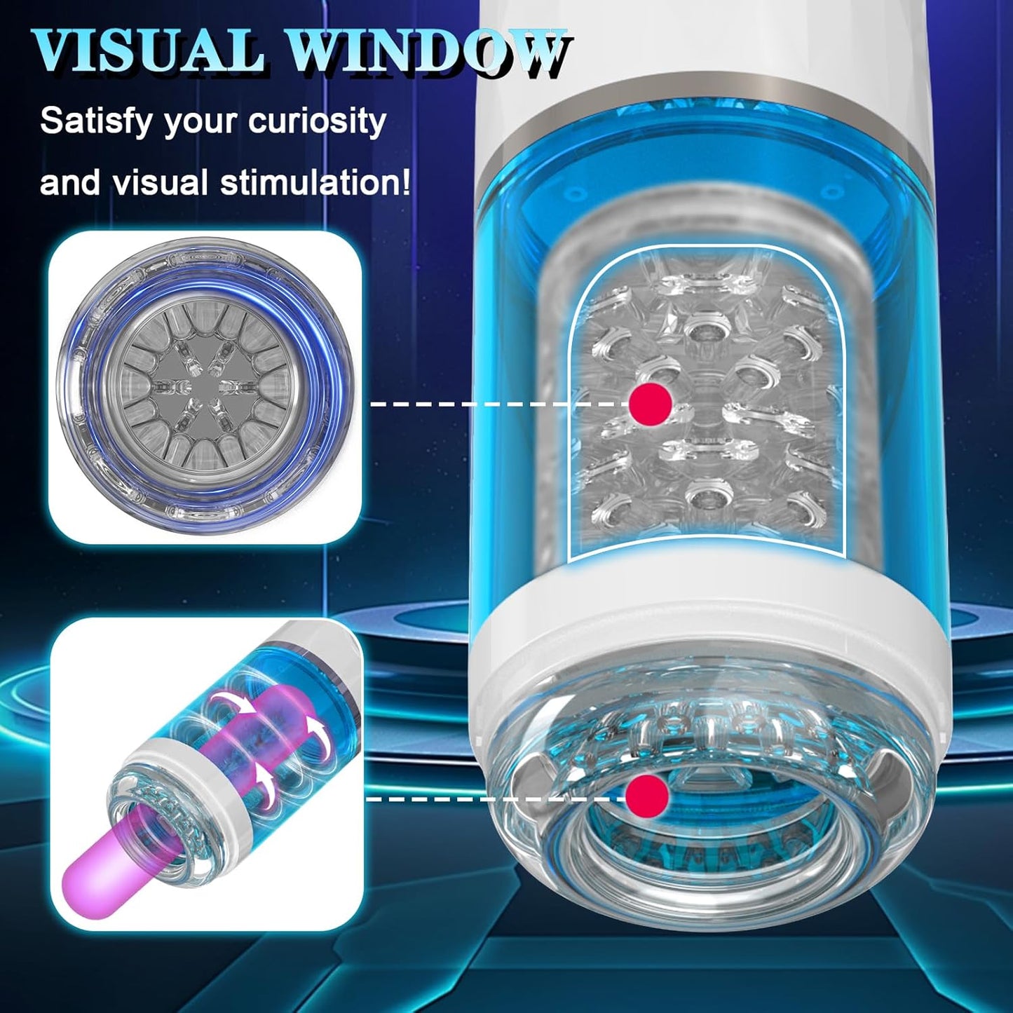 4D Ultra Realistischer Automatischer Masturbieren mit 3 Geschwindigkeiten und 7 Vibrationen