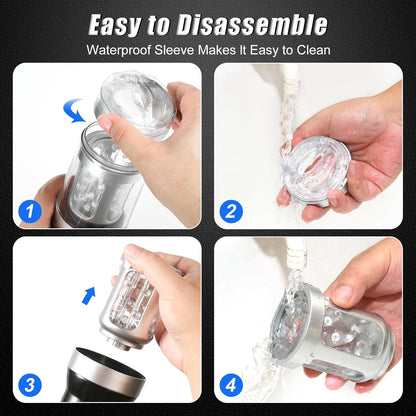 Elektrischer Masturbator Penistrainer mit 7 Teleskopfunktion & Rotationsfunktion