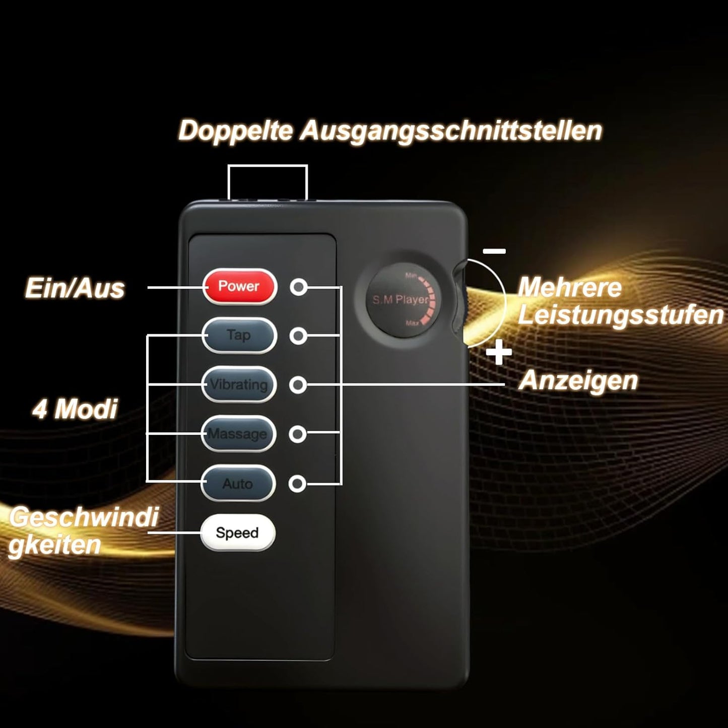Elektro Schock Penisringe Stimulator mit 8 Stromschlagmodi und 19 Stromschlagintensitäten