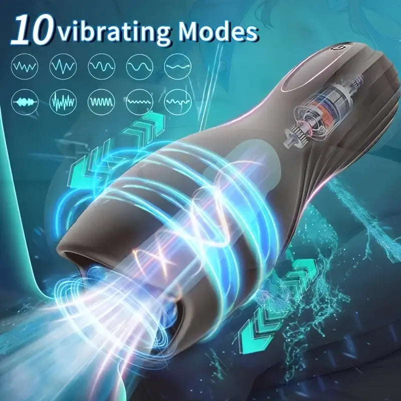 360° Training Wrap Automatischer Penistrainer Vibrator Stroker mit 10 Pulsvibrationsmodi