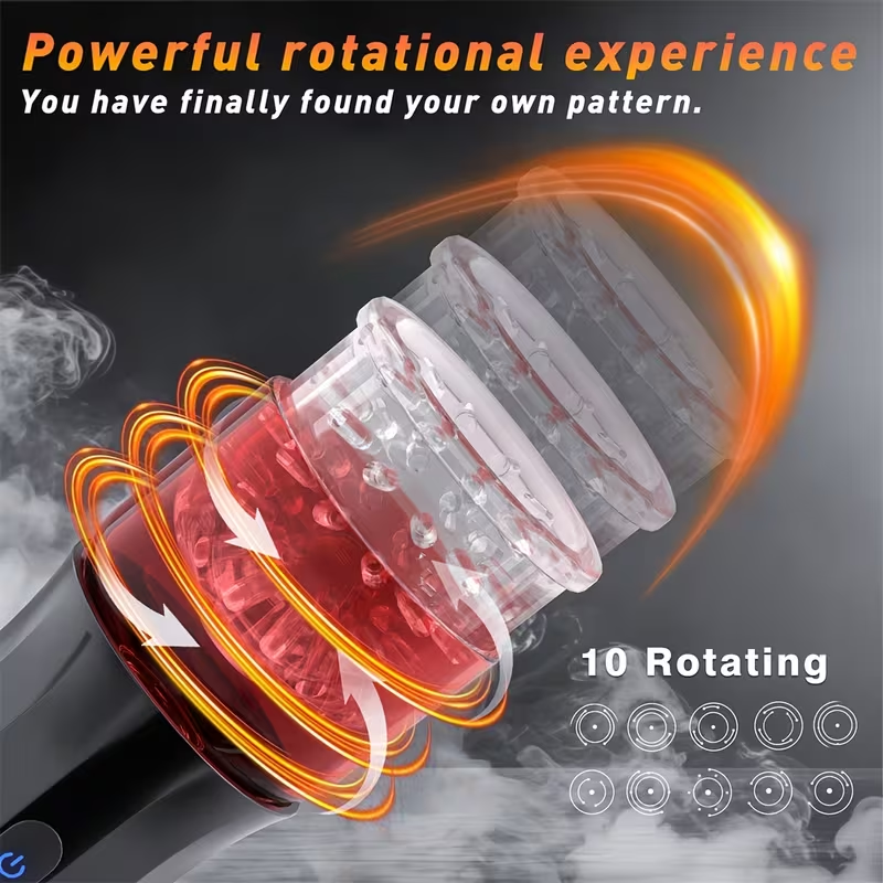 Automatische Masturbationsmaschine Kolbensauger Penistrainer mit 10 Rotationsmodi