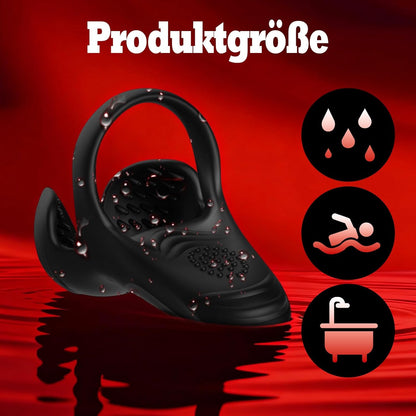 Doppel-Hodensack Penistrainer Vibrator Cock Ring mit 10 Vibrationsmodi