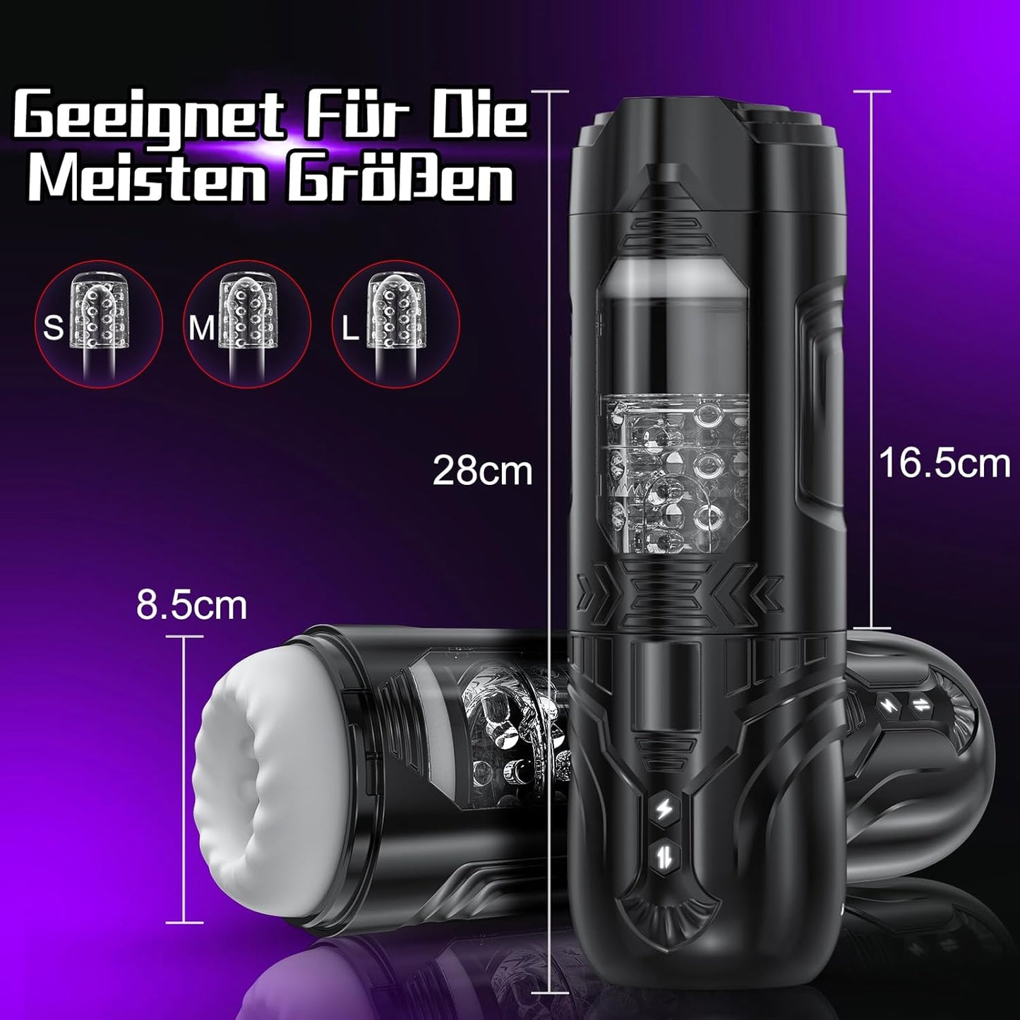 3 IN 1 Elektrischer Masturbator Stroker Blowjob mit 7 Teleskopfunktion und Rotationsmodi