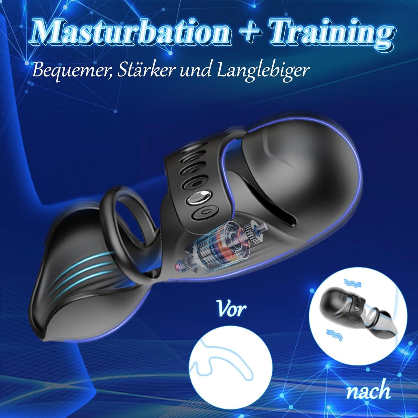 Elektrischer Penis Vibrator Masturbator Eichel Stimulator mit 9 Modi