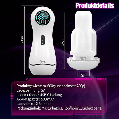 Elektrischer Masturbator Penis Vibrator Trainer Eichel Stimulator mit 12 Saug & Vibrations