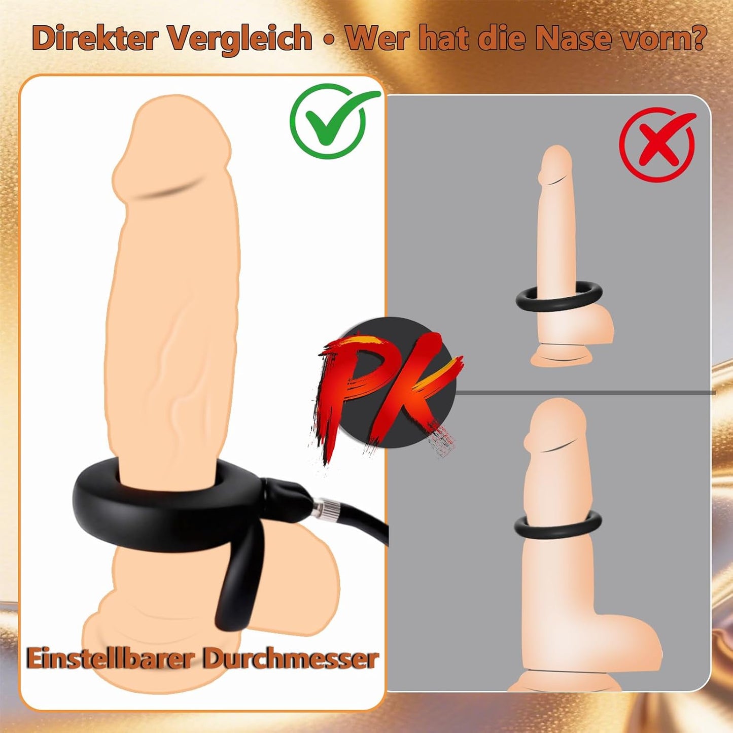 Aufblasbarer Penistrainer Cockringe Exerciser mit Pumpe Einstellbare
