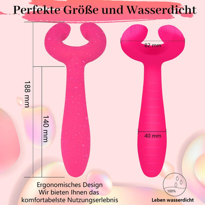 Dreifacher Vibrator Paarvibrator Klitoris G-punkt Dildo mit 7 Vibratorenmodi