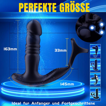 4 IN 1 Analvibrator Penisring Prostata Massagegerät mit 9 Schubmodi & 9 Vibrationsstufen