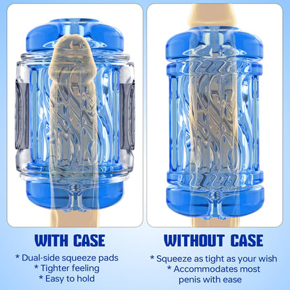 Open-Ended Quetschbarer Masturbator Penistrainer Stroker Blowjob mit Spiralstruktur