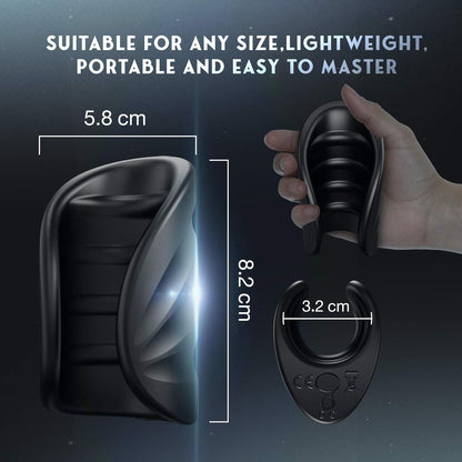 2 IN 1 Penistrainer Vibrator Eichelstimulator Massage mit 10 Vibrationsmodi