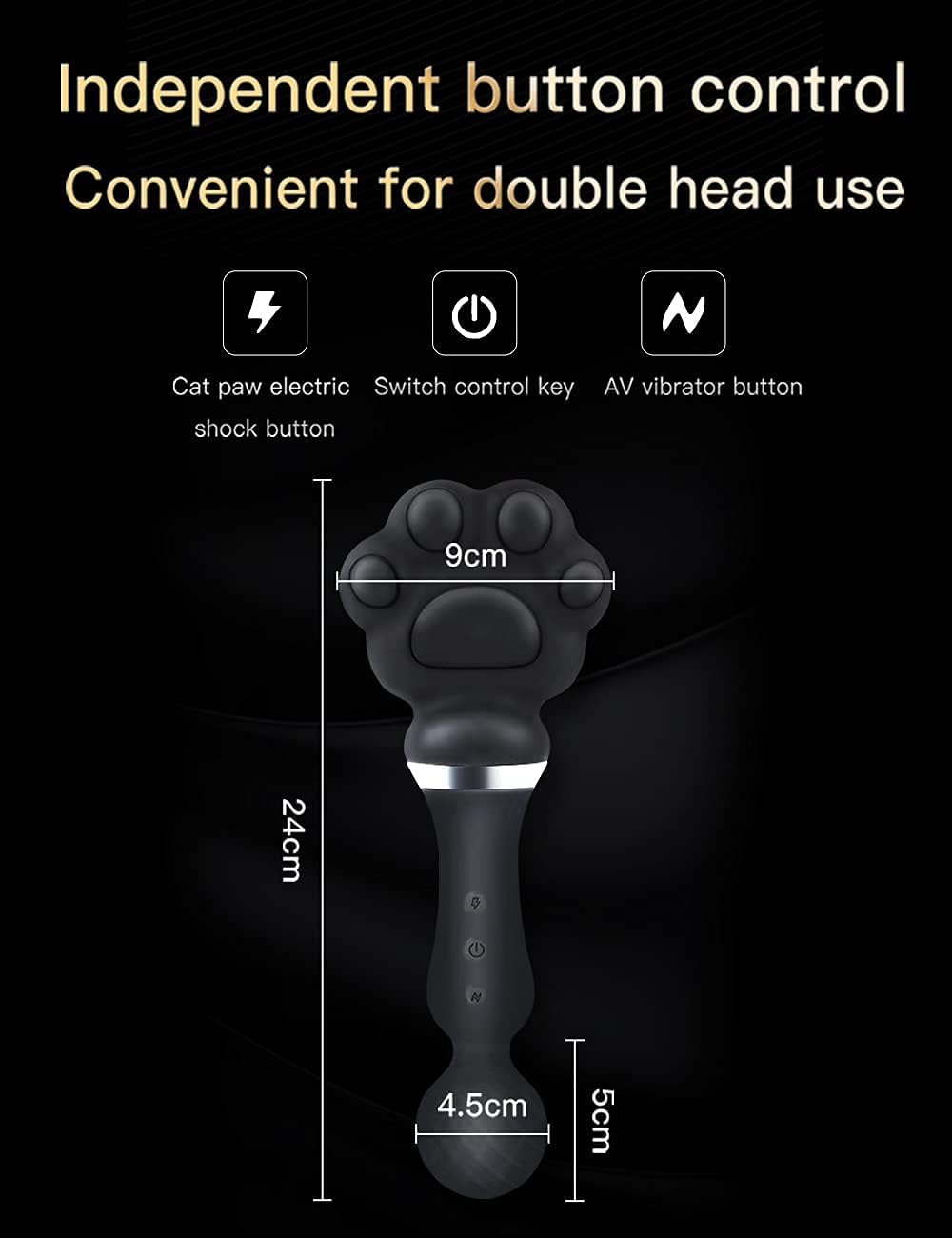 Katzenkrallen Fleischbällchen E-stim Vibrator mit 10 Vibration & Puls-Elektroschock