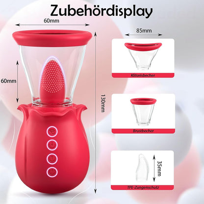 Vibrator Zunge Klitoris Stimulator mit 3 Saugstärken 7 Leckenmodus