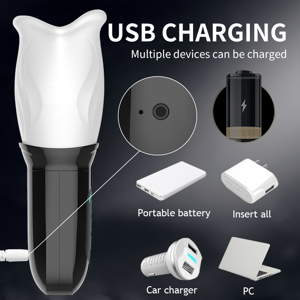 Elektrischer Masturbator Penis Stroker Blowjob mit 3 Vibrationsmodi & 4 Rotationsmodi