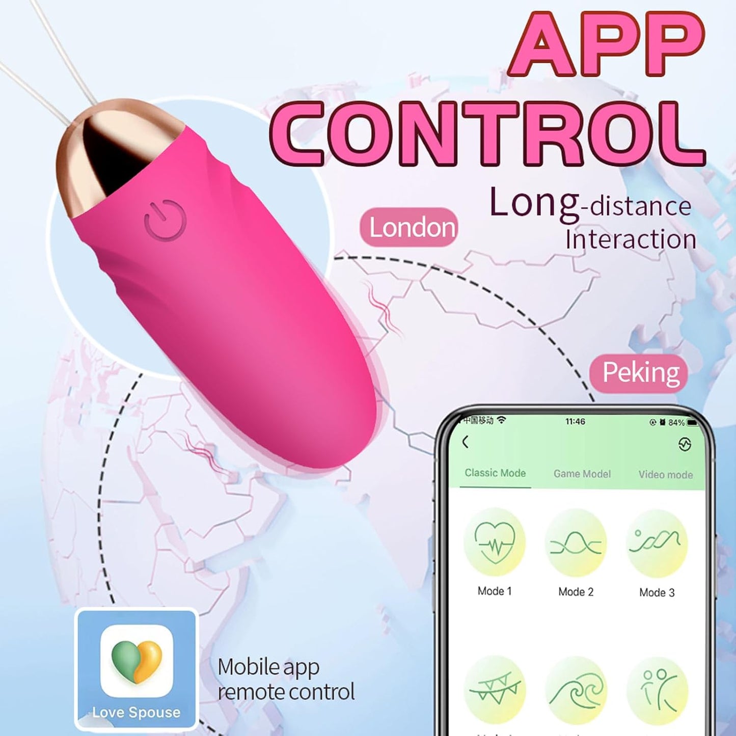 App-gesteuertes G-Punkt Mini-Vibrator Stimulator mit 9 Vibrationsmodi