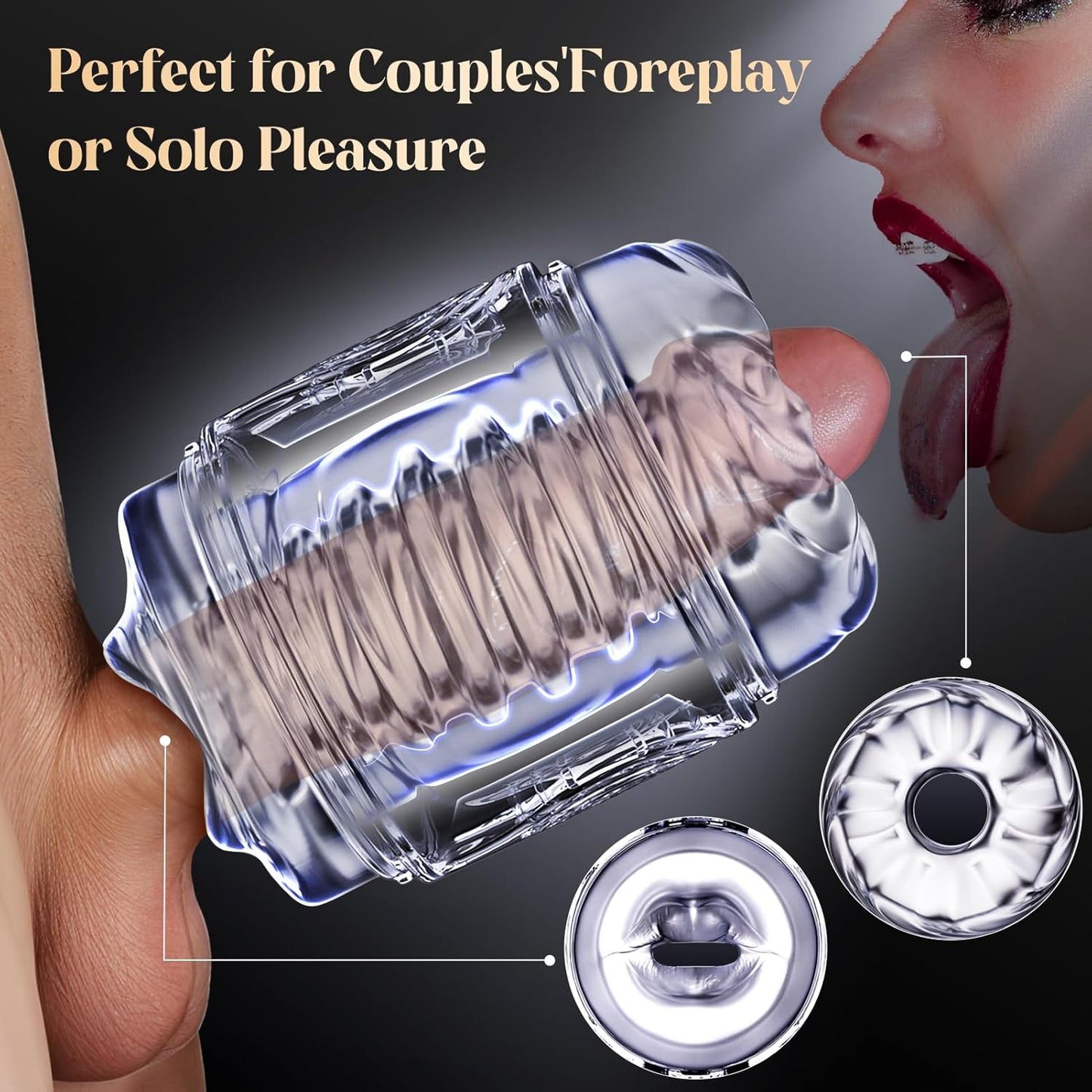 Offener Penistrainer Taschenmuschi Quetschbarer Masturbator Stroker Blowjob