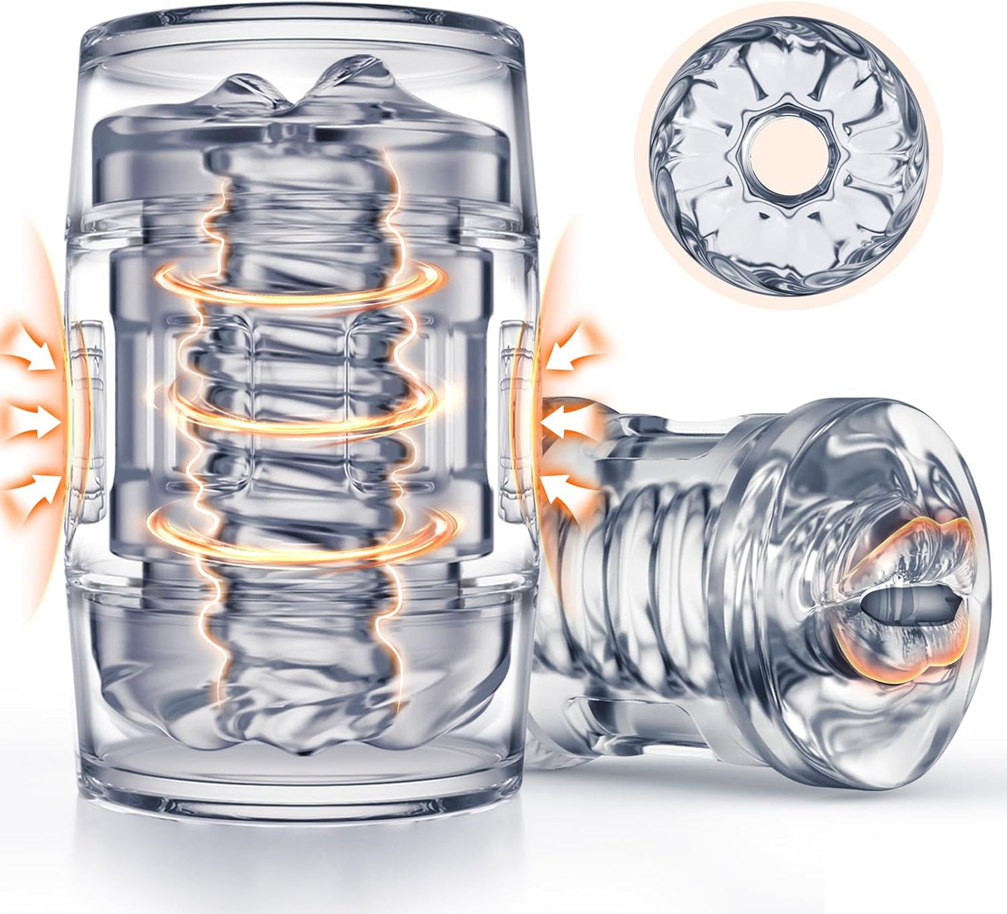 Offener Penistrainer Taschenmuschi Quetschbarer Masturbator Stroker Blowjob