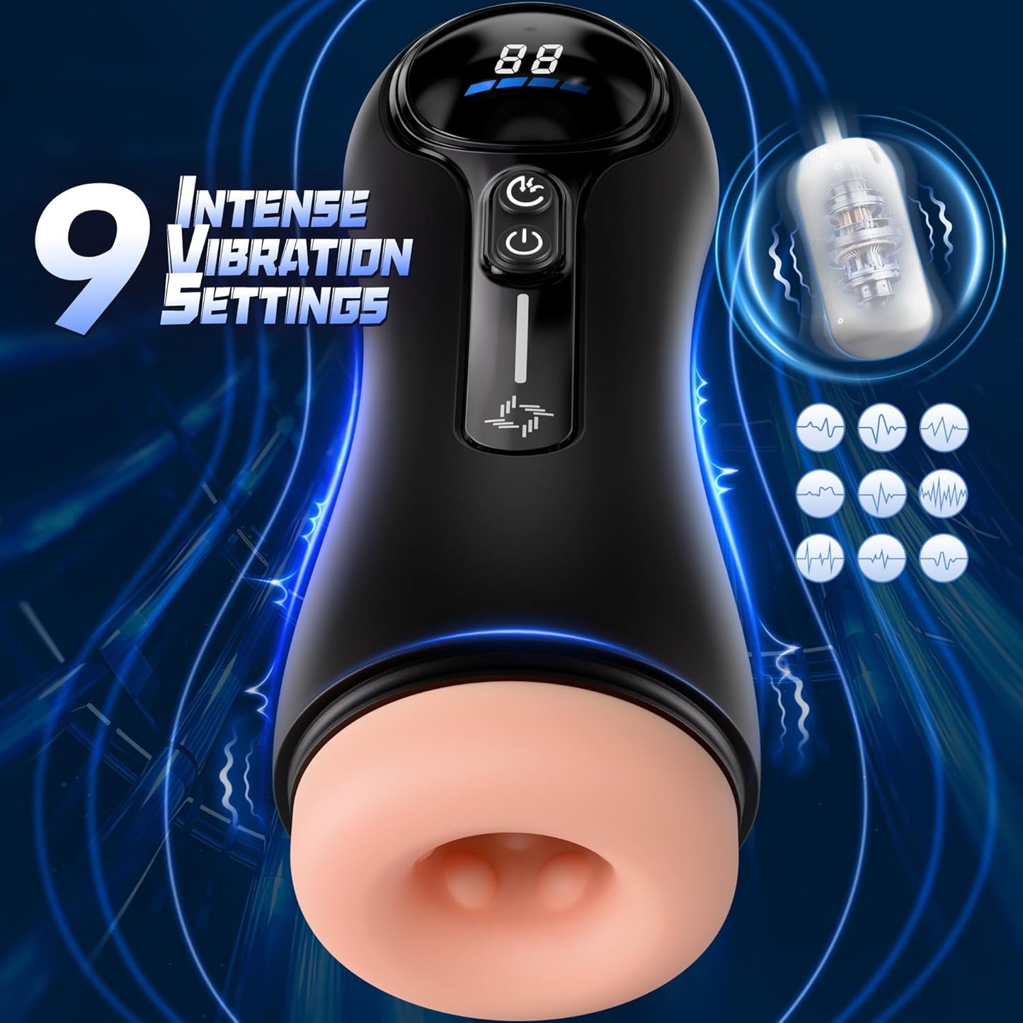 Automatischer Masturbator Penis Stroker Sexmaschine mit 4 Saug und 9 Vibrationsmodi