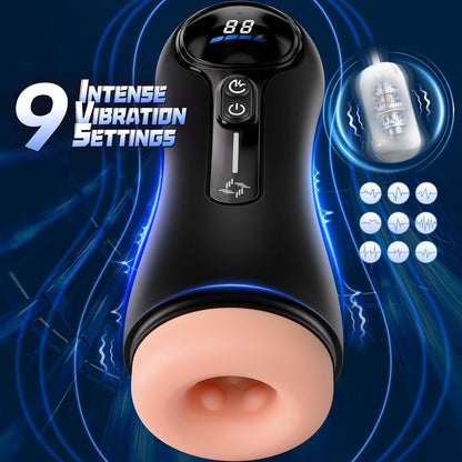 Automatischer Masturbator Penis Stroker Sexmaschine mit 4 Saug und 9 Vibrationsmodi