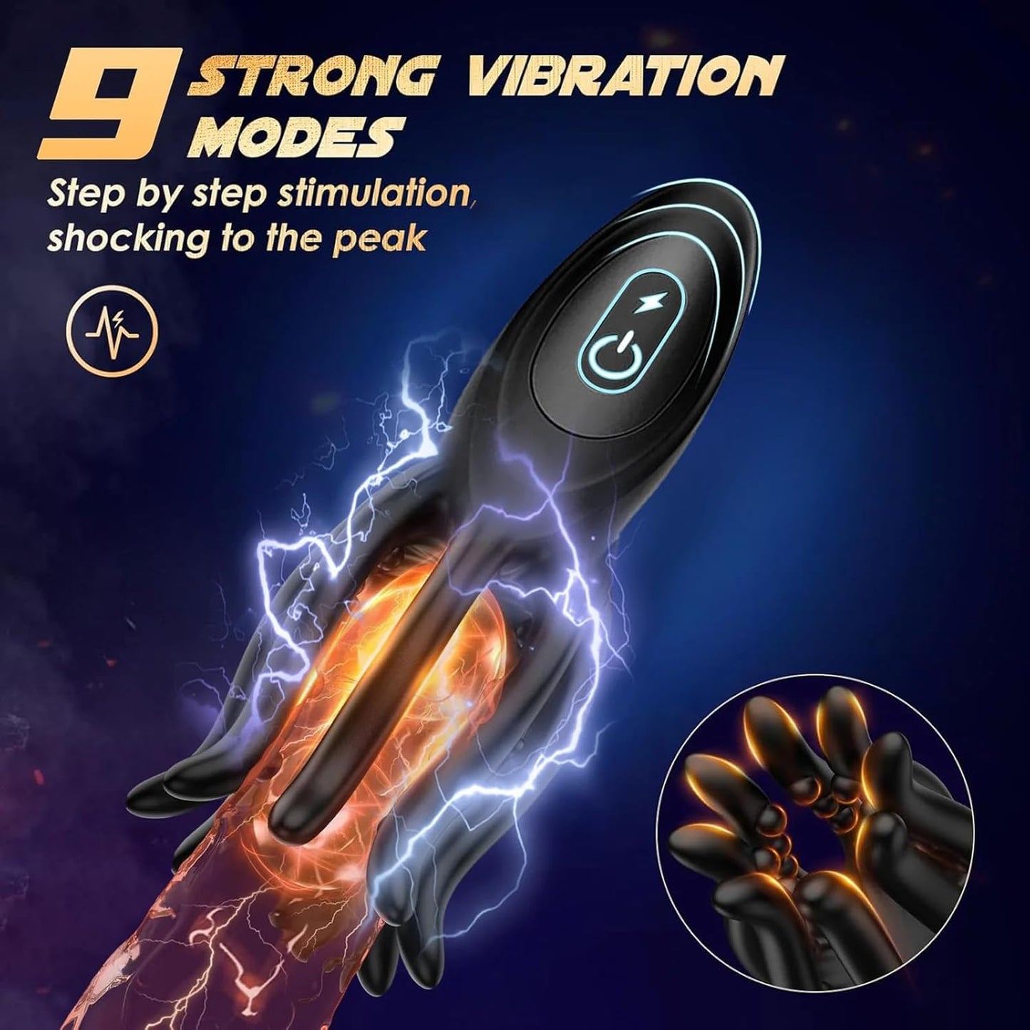 E-stim Penistrainer Vibrator Eichelmassagegerät mit 12 Vibrationsmodi & 7 Elektro Modi