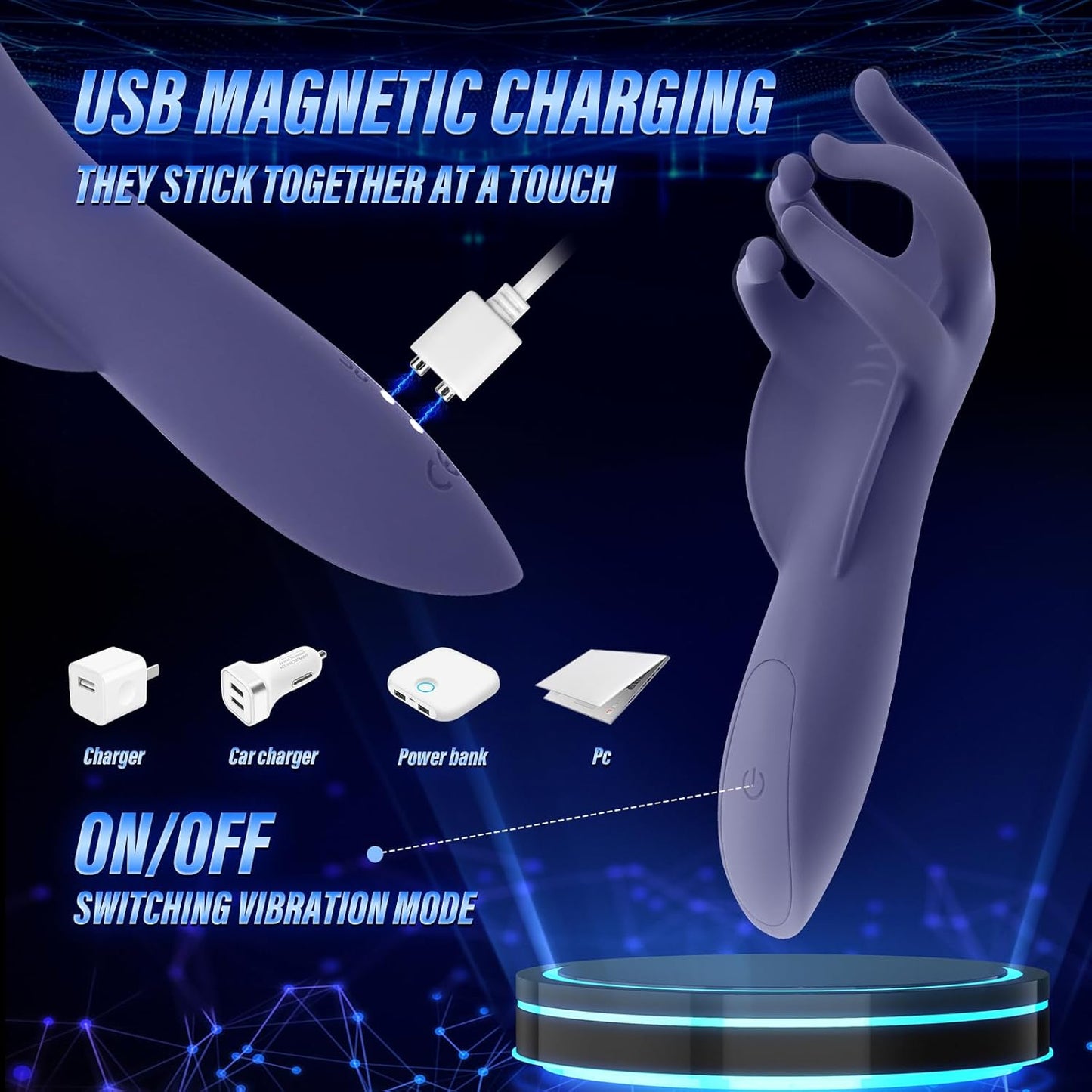 Elektrische masturbator eikelstimulator penisstimulator vibrator met 10 vibratiemodi 