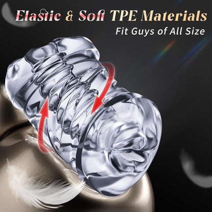 Offener Penistrainer Taschenmuschi Quetschbarer Masturbator Stroker Blowjob