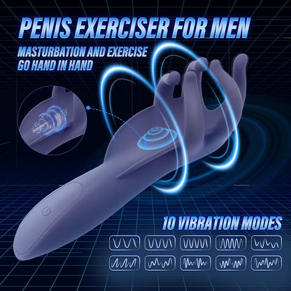 Elektrische masturbator eikelstimulator penisstimulator vibrator met 10 vibratiemodi 
