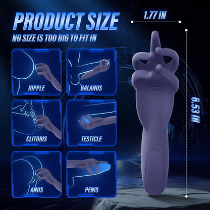 Elektrische masturbator eikelstimulator penisstimulator vibrator met 10 vibratiemodi 