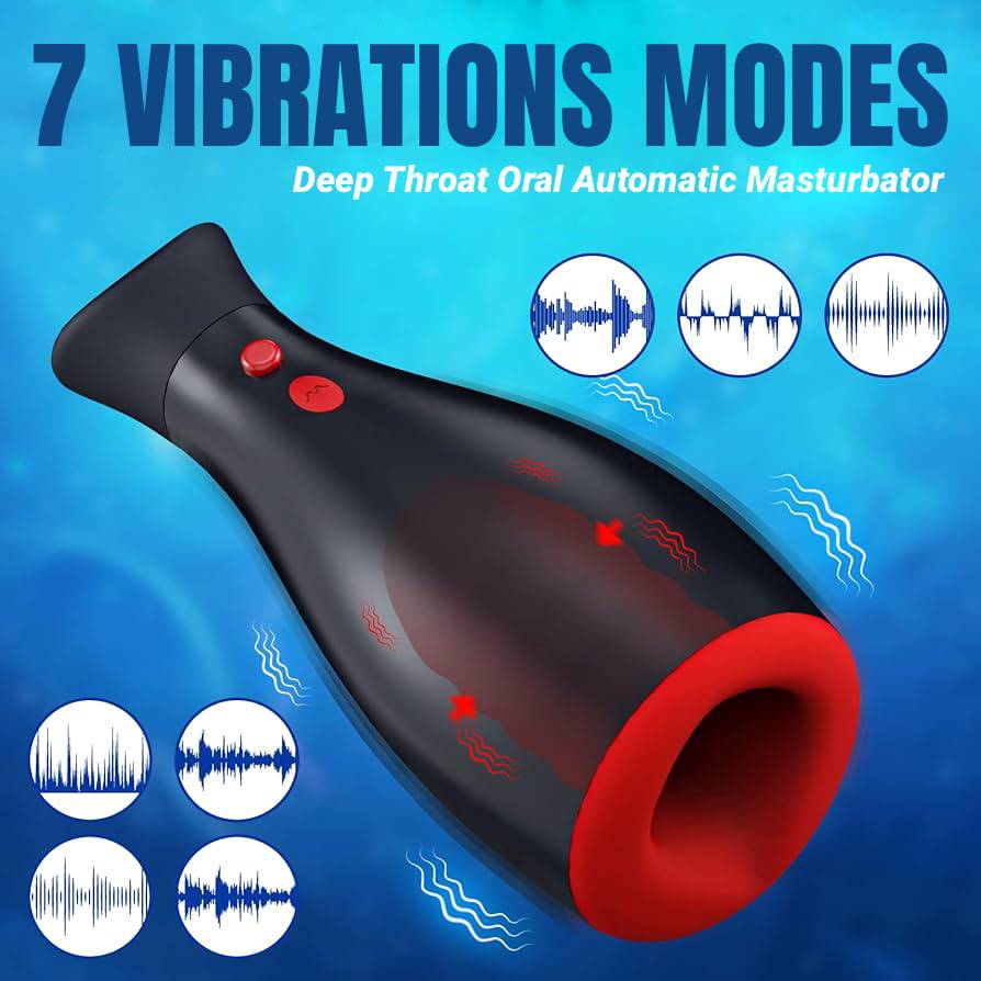 Deep Throat Oral Automatischer Aufblasbarer Masturbatoren mit 7 Vibrationsmodi