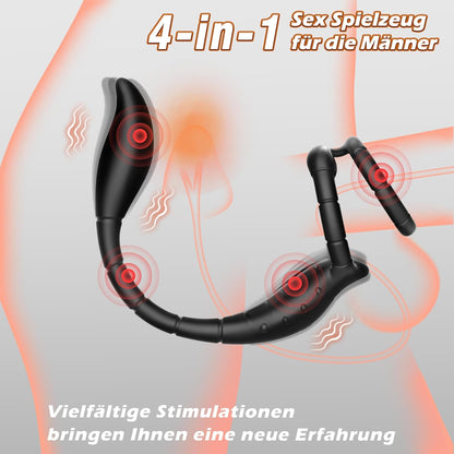 4 in 1 Penisring Analvibrator Prostata Stimulator mit 9 Vibrationsmodi