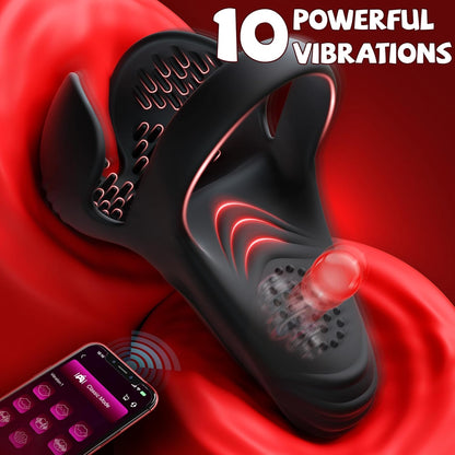 Cock ring vibrators with testicle vibration with 10 vibration modes 