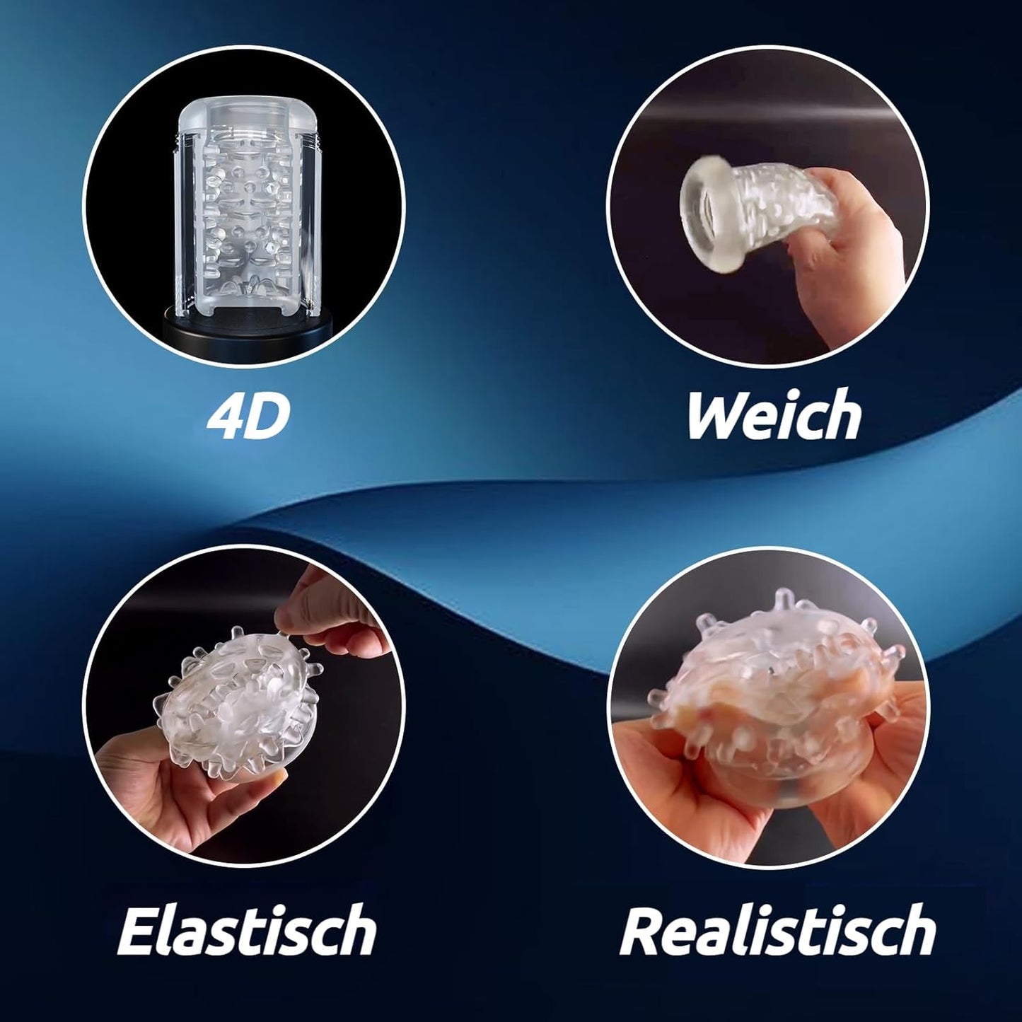 4D Ultra Realistischer Automatischer Masturbieren mit 3 Geschwindigkeiten und 7 Vibrationen