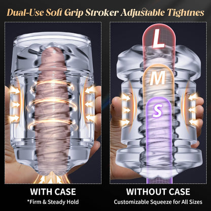 Offener Penistrainer Taschenmuschi Quetschbarer Masturbator Stroker Blowjob