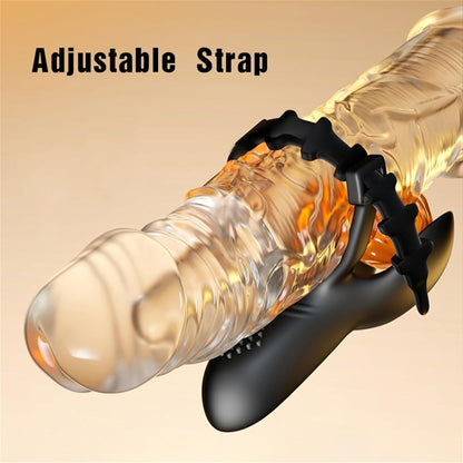 Einstellbarer Penetrations Penisvibrator Massagegerät Stimulator mit 9 Vibrationsmodi