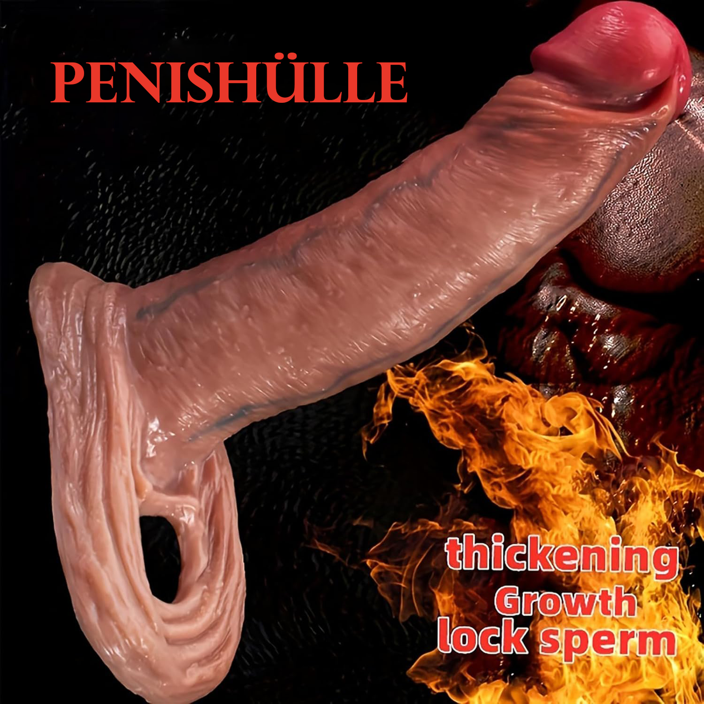 Penismanchetten Realistische dildo-penishoes met penisringen en penisverlenger 