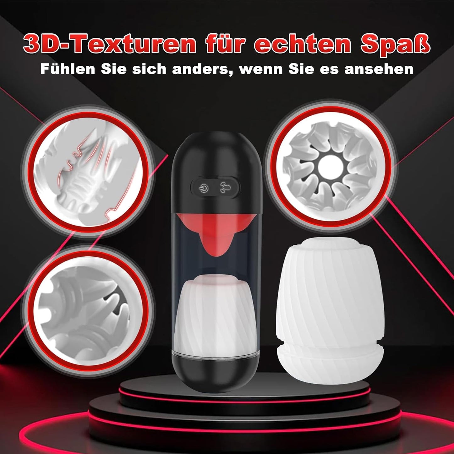 360° Zungenlecken Automatischer Masturbatoren Penistrainer mit 9 Vibrationsmodi