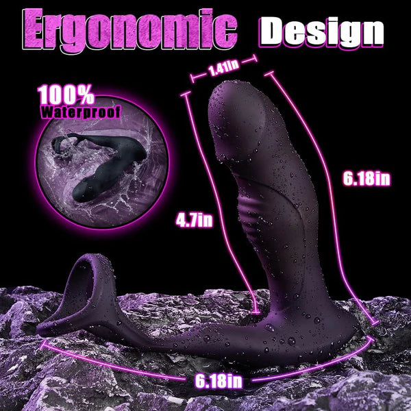Analvibrator Prostatamassagegerät Butt Plug mit 9 Schwing & Stoß und Vibrationsmodi