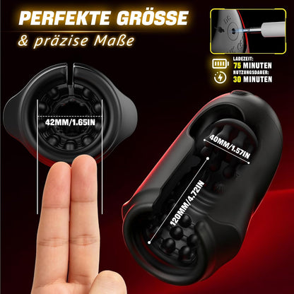 App-gesteuerter Penis Trainer Blowjob Eichelstimulator mit 9 Rotations und Vibrationsmodi